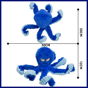 Hung hăng nhai, Đồ chơi chó lớn để giữ cho chúng bận rộn tương tác Squeaky Dog đồ chơi Crinkle Dog Toy Blue Octopus - Product Image 4