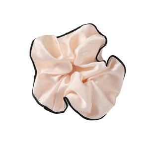 Satin Scrunchies For Women Color <b>Block</b> Trim Hair Accessories Daily Use High Quality Loose Style Round <b>Shape</b> Winter 2025 - Product Image 5