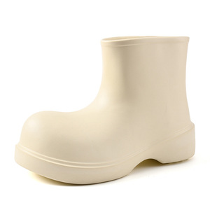 Botas de Lluvia para Mujer, Color Sólido, Suela Gruesa, Tacón Bajo, Impermeables, Antideslizantes, EVA, Altura Media de Pantorrilla - Product Image 5