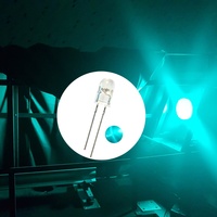 Diode LED verte cyan de 5 mm, 500-505 nm, 12000-14000 mcd, faisceau large, haute luminosité, lampe ronde pour feux de circulation et de signalisation
