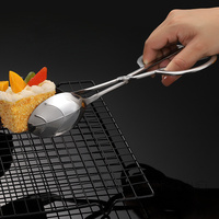 Pince à salade en métal de haute qualité avec Logo personnalisé, ustensiles de cuisine, ciseaux en acier inoxydable, pinces à salade