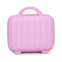 Valise portable en PP de 14 pouces, motif dessin animé 3D, multifonctionnelle, grande trousse de rangement pour maquillage, boîte cadeau, étui citrouille, fermeture éclair, résistante à l'eau