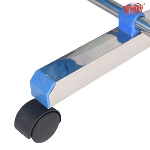 Biombo Médico Plegable de Acero Inoxidable Azul de 4 Paneles con Ruedas para Consultorio de Hospital o Clínica - Product Image 2