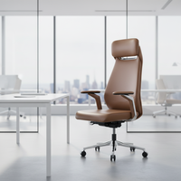 Chaise de conférence moderne ergonomique multi-angle réglable en cuir avec revêtement en cuir PU
