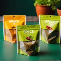 Sachets en Plastique à Fond Plat en Feuille d'Aluminium Imprimés sur Mesure pour Épices et Assaisonnements