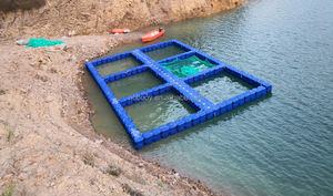 Pontons flottants modulaires en plastique HDPE avec accessoires à piston, quai flottant robuste pour les lacs, les rivières et les côtes - Product Image 2