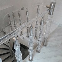 Rampe d'escalier en acrylique, style luxe léger, résistante à l'eau/à la rouille, design européen/esthétique, vente en gros, décorative