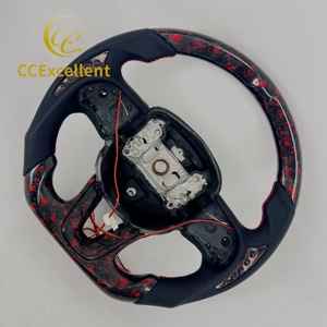 Volant en fibre de carbone forgée avec des paillettes rouges pour <span class=keywords><strong>Dodge</strong></span> Charger/Challenger/Hellcat/Durango/WK2 Jeep <span class=keywords><strong>SRT</strong></span>/Trackhawk 2015-2023 - Product Image 2