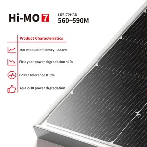 Longi Solar Panel Longi Hi Mo 7 LR5-72HGD 590W 580W 570W 560W Longi Bifacial Solar Panel PV Module