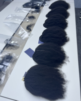 Queue de cheval en cheveux humains vierges bruts à clipser, extension de 16 pouces, 100g, cheveux indiens 4C crépus bouclés, à enrouler