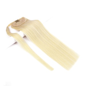 Factory Price 100% Virgin Human Hair Wrap Around Ponytail Extensions <b>Magic</b> Tape Straight Body Wave Straight Ponytail Extension - Product Image 2
