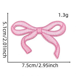 New Iron on 7.5cm Embroidery Colorful <b>Bow</b> Patch for Hair <b>Clip</b> Clothing Bag Jeans Decoration - Product Image 4