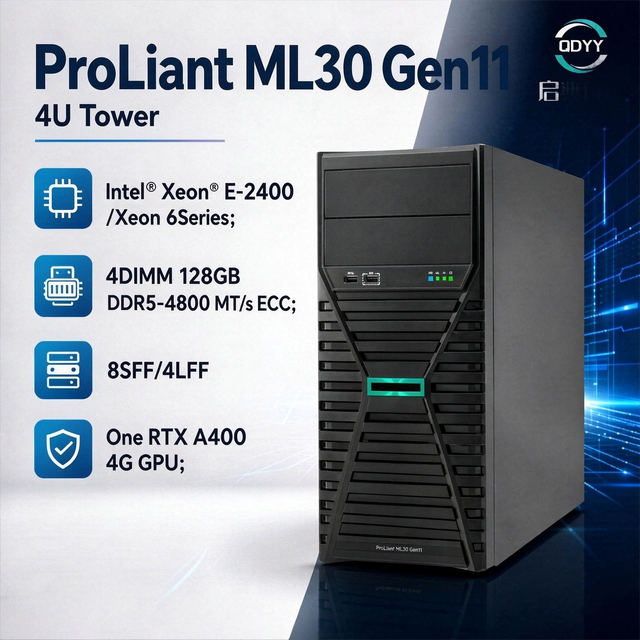 ProLiant ML30 Gen11 Tower Server New in Stock 1P Intel Xeon DDR5 for SMB/Remote Site