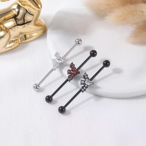Meilleures ventes Série <span class=keywords><strong>Bat</strong></span> Accessoires de piercing : Boucles d'oreilles à tige longue, Piercings de nombril en zircon, Piercings de nez, Boucles d'oreilles - Ensemble assorti de 5 pièces - Product Image 2