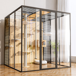 Thêm Lớn Rắn Gỗ Mèo Lồng Tích Hợp Leo Núi Khung Nút Đóng Cửa Trong Nhà Mèo Nhà Miễn Phí Không Gian Thoải Mái Mèo Tổ Biệt Thự - Product Image 2