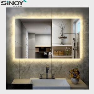 LED <b>Mirror</b> Glass with LED Clock Factory Custom - Product Image 3