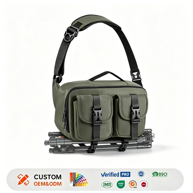 Lightweight Waterproof Crossbody Camera Bag for DSLR Mirrorless Photography  with Tripod Holder