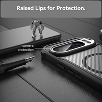 Nouvel Étui Coque Rigide Fibre de Carbone TPU+PC Magnétique pour Téléphone Portable Google Pixel 9 Pro XL