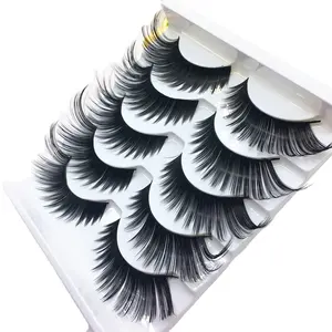 5Pairs/Set Charm ing Black False Eyelashes Very Exaggerated Thick Long Black Eye Lashes Daily &amp; Party Makeup Extension Tools