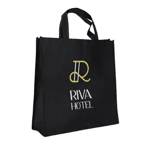 OEM order eco custom logo recycled non woven trade show cheap promotion tote shopping bag