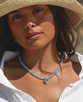 Collier élégant en pierre naturelle à disques plats, perles et pendentif rond en pierre précieuse pour femme, cadeau tendance de luxe