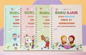 4 Uds. Libros Indonesia escritura a mano niños se hundieron cuaderno mágico reutilizable cuaderno de práctica de escritura en inglés - Product Image 4