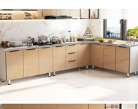 Armoires de cuisine modulaires résistantes à l'eau, écologiques et peu encombrantes, design personnalisé pour les appartements studios, rangement intelligent