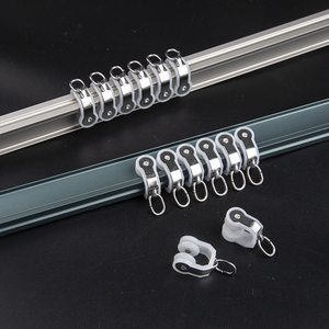 U Shape Plastic <b>Curtain</b> <b>Hooks</b> With Metal Rings Easy Installation Modern <b>Curtain</b> Accessories For Track System - Product Image 1
