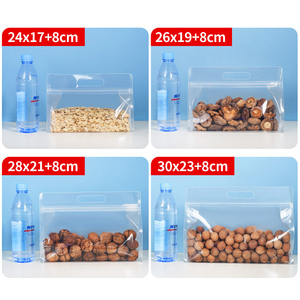 Túi Đứng Có Khóa Kéo Trong Suốt Túi Đóng Gói Đồ Ăn Nhẹ Túi Đựng Thức Ăn <span class=keywords><strong>PE</strong></span> Túi Đáy Vuông - Product Image 5