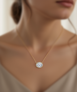 Collana con Pendente Halo in Zirconia Cubica di Macy's, Placcata in Oro 14k su Argento Sterling, 16 Pollici + 2 Pollici di Prolunga, Elegante Gioiello da Donna - Product Image 2