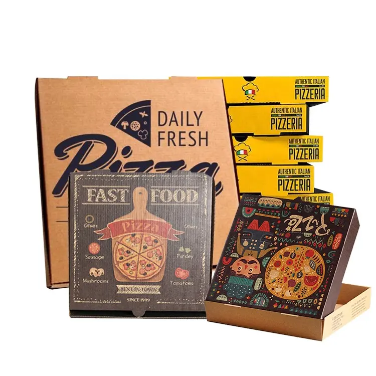 Изготовленные На Заказ картонные коробки для пиццы с логотипом