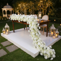 Décoration de table cascade de luxe léger, chemin de table en soie, plante artificielle, toile de fond pour événement de mariage, fleurs artificielles pour fête d'anniversaire