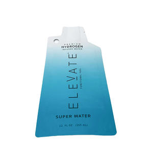 Bolsa de pie con impresión a color de 12 oz, con muesca de apertura, sellado térmico y sellado de 3 lados para agua potable con hidrógeno - Product Image 1