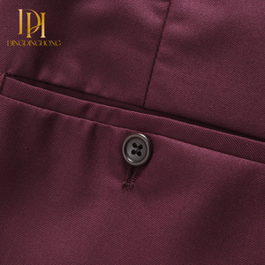 <span class=keywords><strong>Traje</strong></span> de dos piezas con doble botonadura grande rojo <span class=keywords><strong>vino</strong></span> para <span class=keywords><strong>hombre</strong></span>, pantalones de <span class=keywords><strong>Color</strong></span> sólido, <span class=keywords><strong>traje</strong></span> para <span class=keywords><strong>hombre</strong></span> - Product Image 4