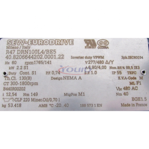 มอเตอร์เกียร์เฮลิคอล Eurodrive R47 DRN100L4/BE5 ของแท้ใหม่ 100 ชิ้น  มอเตอร์ AC ประสิทธิภาพสูงระดับพรีเมียม IE3 มีสินค้าในคลัง - Product Image 3