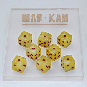 Dés en acrylique personnalisés D6, dés à six faces pour jeux de société, points jaunes et rouges - Product Image 3