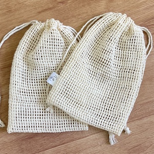 Bolsa de malla de algodón personalizada Chuanghua con cordón, bolsa para almacenamiento de frutas, marca tejida personalizada - Product Image 2