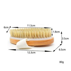 Bathroom Accessories Wooden Handle <b>Bath</b> Brush with Natural Soft Bristle - Product Image 2
