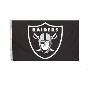 90*150Cm <span class=keywords><strong>Double</strong></span> Sew 110G Polyester Tùy Chỉnh NFL Oakland Raiders 3x5Ft Cờ Biểu Ngữ Một Mặt Với Grommets - Product Image 5