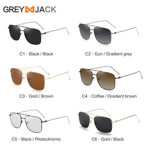 Lunettes de soleil polarisées pour hommes Grey Jack, monture en métal, verres TAC, protection UV400, type 3, pare-soleil, couleur or - Product Image 5