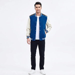 Chaqueta Varsity Personalizable de Fieltro Fino con Mezcla de Lana y Cuero, Estilo Letterman de Alta Calidad con Lona, Venta al Por Mayor - Product Image 1