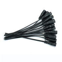 100mm 10A 2 Inti 18AWG DC 5.5x2.1mm Selubung PVC Konduktor Tembaga Telanjang Jack Pria/Wanita Kabel Daya Elektronik Ujung Kabel Pigtail