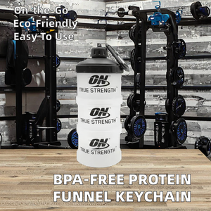 Contenant portable sans BPA pour poudre de protéines de lactosérum avec porte-clés et entonnoirs à boire directement pour les suppléments de sport et la rentrée scolaire - Product Image 3