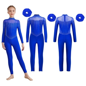 Trajes de Danza de Alabanza para Niñas de 6 a 16 Años, Conjunto de Mono para Patinaje Artístico con Diadema para Actuaciones en Escenario y Eventos - Product Image 3