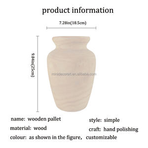 고품질 수제 원형 나무 꽃병, 모던 디자인, 친환경, 지름 7.28인치, 가정 및 식탁용 - Product Image 3
