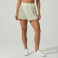 Jupe de tennis plissée taille haute pour femme avec logo personnalisé, short intégré et poches, idéale pour le golf et le yoga