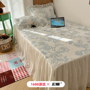 Korean Style Cooling Ice Silk <b>Bed</b> Mat 1.5m 1.8m Machine Washable Summer Air Conditioning Soft Mattress <b>Pad</b> - Product Image 5