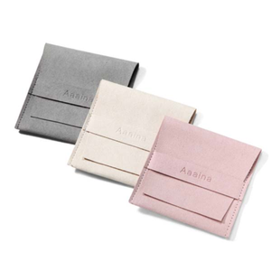 ซองใส่เครื่องประดับไมโครไฟเบอร์แบบกำหนดเอง พร้อมช่องใส่การ์ดขนาด 6x6 ซม. สำหรับต่างหูและแหวน - Product Image 5