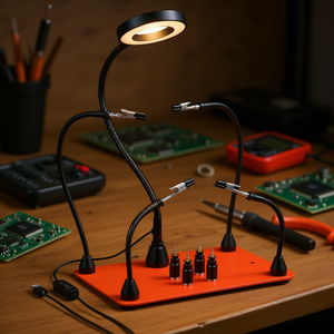 Estación de Soldadura Magnética con 4 Brazos, 4 Soportes para PCB, Lámpara Lupa LED, 110V 240V, Herramienta de Soldadura - Product Image 2