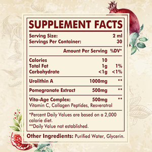 BioFlex Großhandel OEM Private Label Natürliches 2000mg Urolithin Antioxidans Orale Flüssigkeit Tropfen 60ml Nahrungsergänzungsmittel Granatapfel-Extrakt - Product Image 6